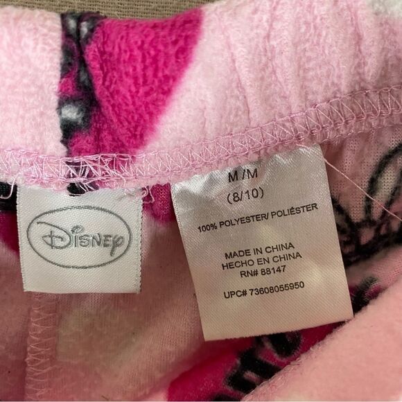 Minnie Mouse Disney Pajamas Women’s Pink Black 2 Piece Fleece Footed Pants Shirt - Picture 13 of 13